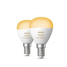 2er Philips Hue White E14 White Ambiance Tropfen Lampe 5,1W Tunable White - steuerbar via App, kompatibel mit Amazon Alexa